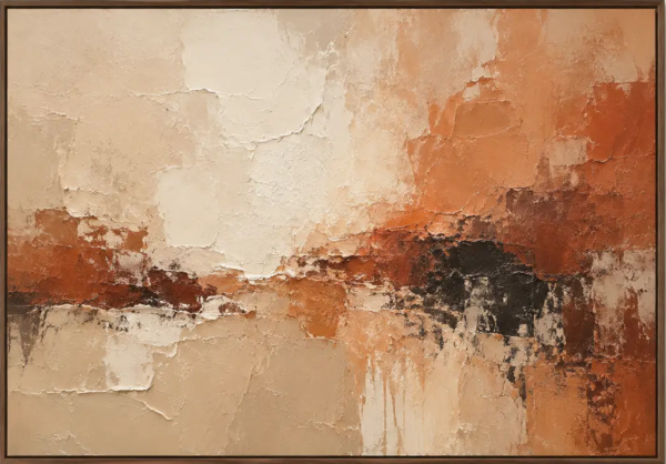 Ember Veil – Warm Terracotta Abstract Oil Painting